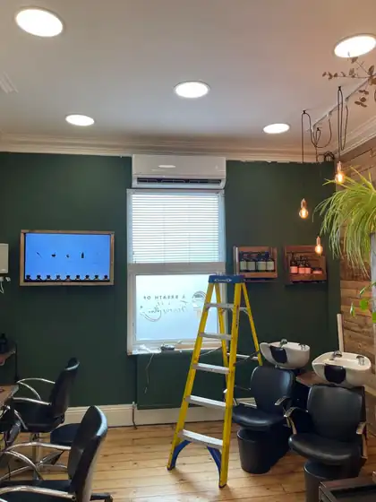 Air conditioning installed in a Greater Manchester barber shop